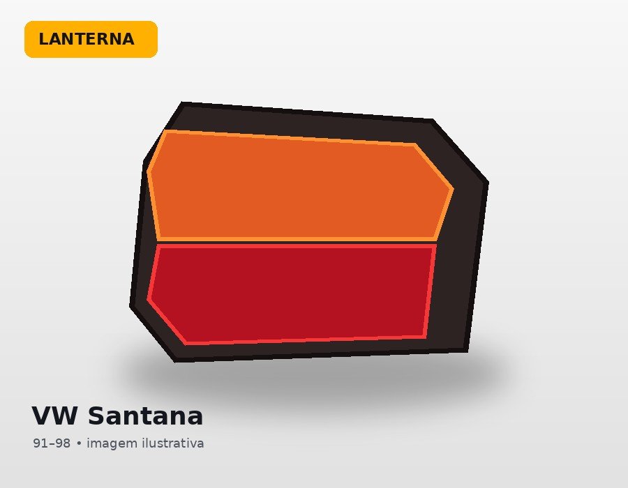 Par de lanternas Volkswagen Santana para Volkswagen Santana de 1991 a 1998